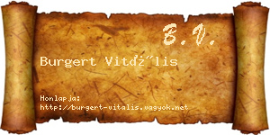 Burgert Vitális névjegykártya